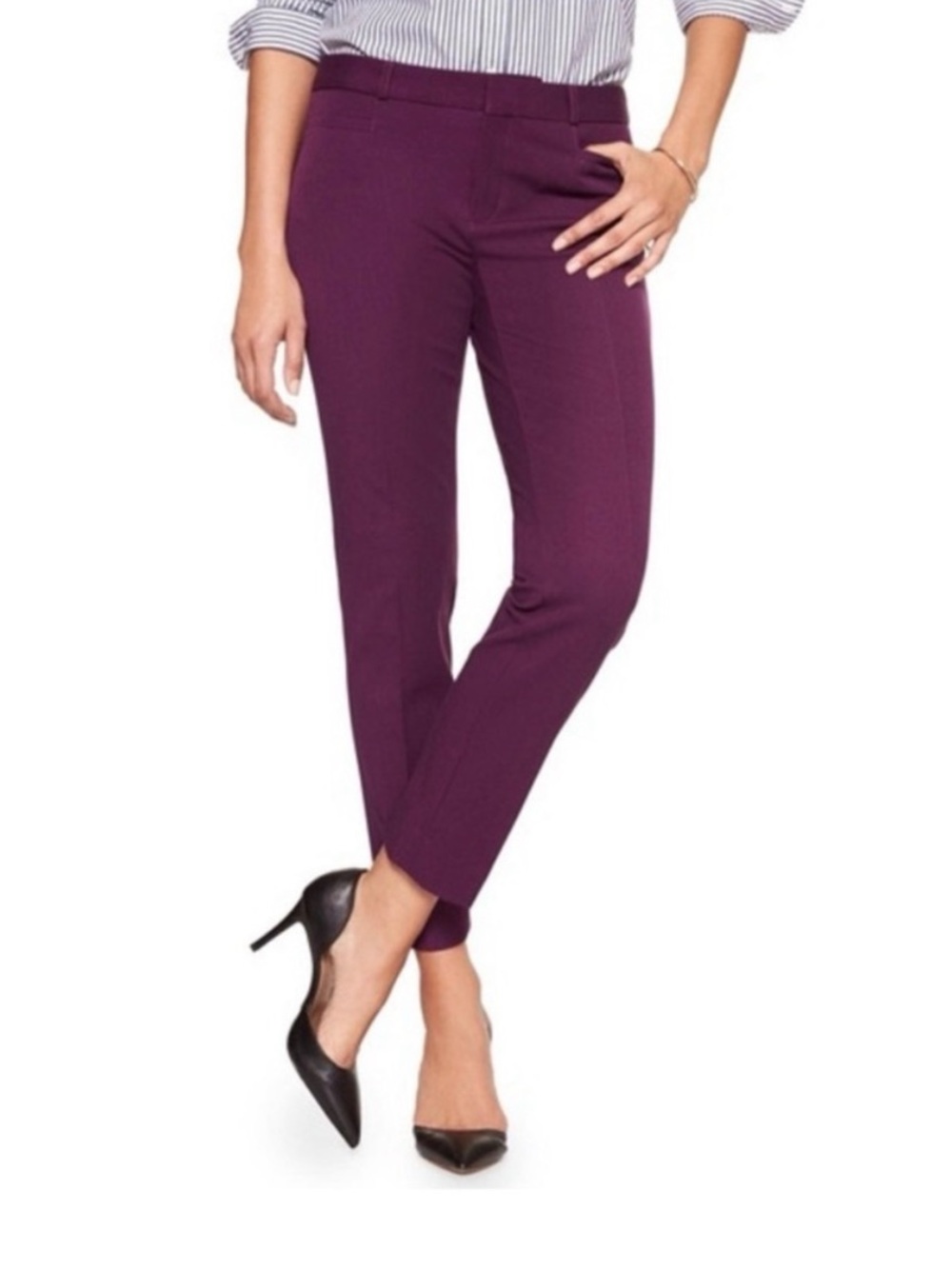 Banana Republic Wool Avery Trouser in Plum